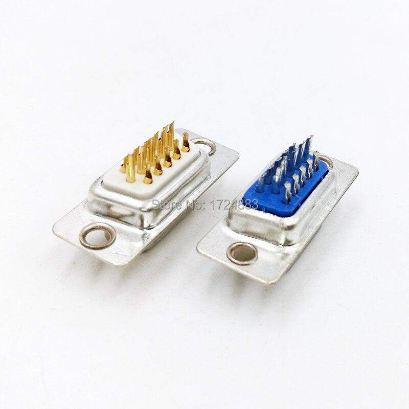 10PCS DB15 connector core VGA Plug connector 2row 3 row  hole/pin  female Male port socket adapter D Sub DP15.