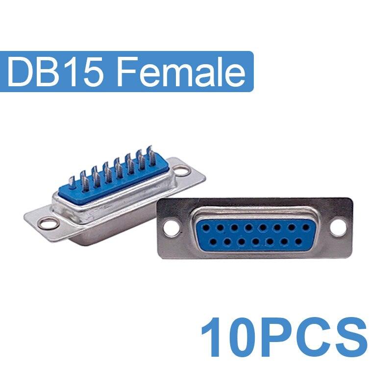 10PCS DB15 connector core VGA Plug connector 2row 3 row  hole/pin  female Male port socket adapter D Sub DP15.