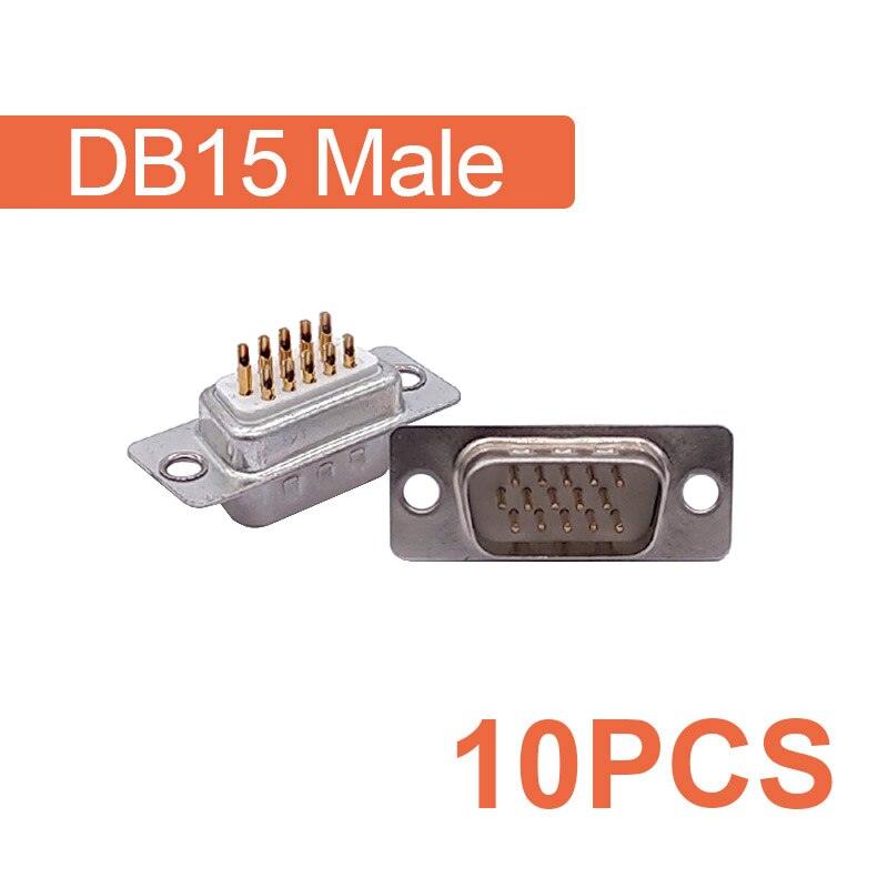 10PCS DB9 Adapter Connector Core RS232 Serial COM Plug Connectors Hole/pin DB15 Female Male Port Socket D Sub DP9 Plastic Case.