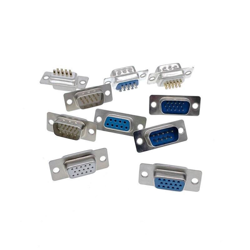10PCS DB9 Adapter Connector Core RS232 Serial COM Plug Connectors Hole/pin DB15 Female Male Port Socket D Sub DP9 Plastic Case.