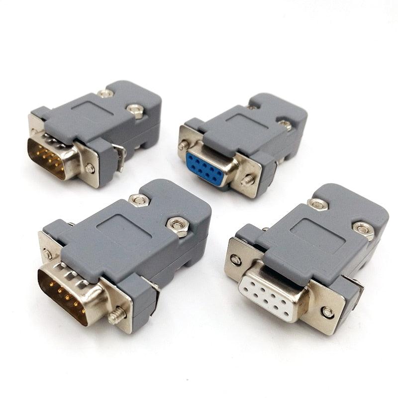 10PCS DB9 Adapter Connector Core RS232 Serial COM Plug Connectors Hole/pin DB15 Female Male Port Socket D Sub DP9 Plastic Case.