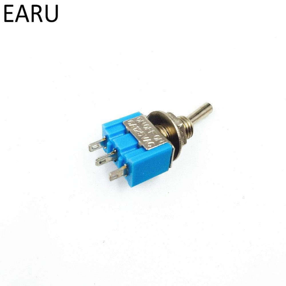 10Pcs DIY Toggle Switch ON-OFF-ON / ON-OFF 3Pin 3 Position Latching MTS-103 MTS-102 AC 125V/6A 250V/3A Power Button Switch Car.