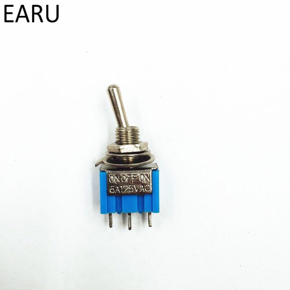 10Pcs DIY Toggle Switch ON-OFF-ON / ON-OFF 3Pin 3 Position Latching MTS-103 MTS-102 AC 125V/6A 250V/3A Power Button Switch Car.