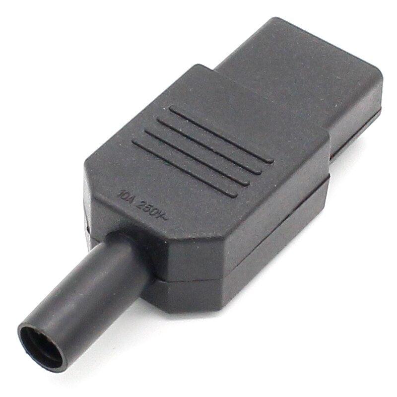 10pcs New Wholesale Price 10A 250V Black IEC C13 female Plug Rewirable Power Connector 3 pin AC Socket.