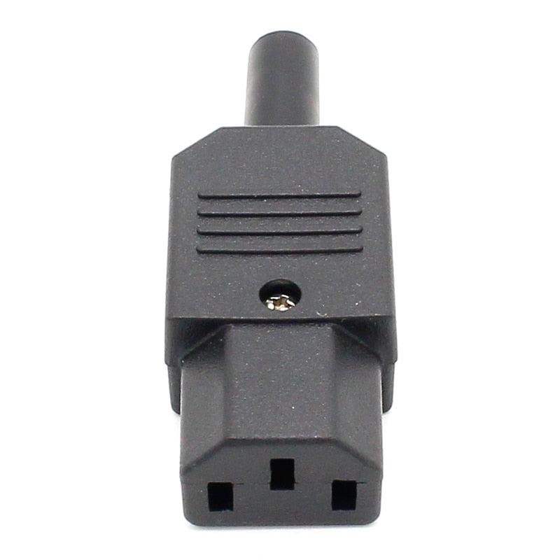 10pcs New Wholesale Price 10A 250V Black IEC C13 female Plug Rewirable Power Connector 3 pin AC Socket.