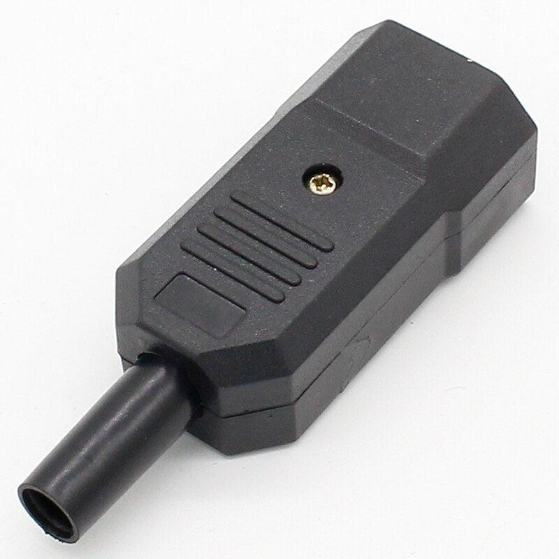 10pcs New Wholesale Price 10A 250V Black IEC C13 Male Plug Rewirable Power Connector 3 pin ac Socket.