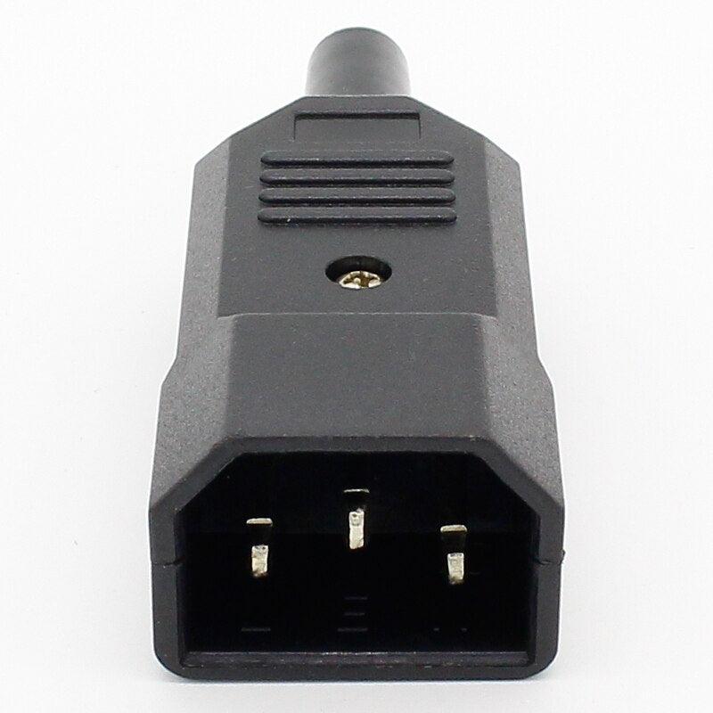 10pcs New Wholesale Price 10A 250V Black IEC C13 Male Plug Rewirable Power Connector 3 pin ac Socket.