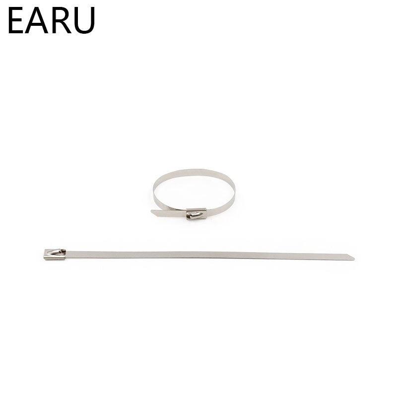 10PCS STAINLESS STEEL METAL CABLE TIES TIE ZIP Wire Management WRAP EXHAUST HEAT STRAPS INDUCTION PIPE Fastener Hook Loop.
