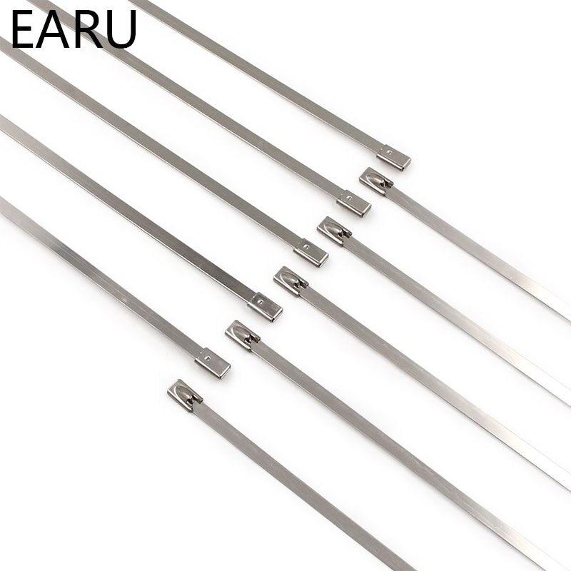 10PCS STAINLESS STEEL METAL CABLE TIES TIE ZIP Wire Management WRAP EXHAUST HEAT STRAPS INDUCTION PIPE Fastener Hook Loop.