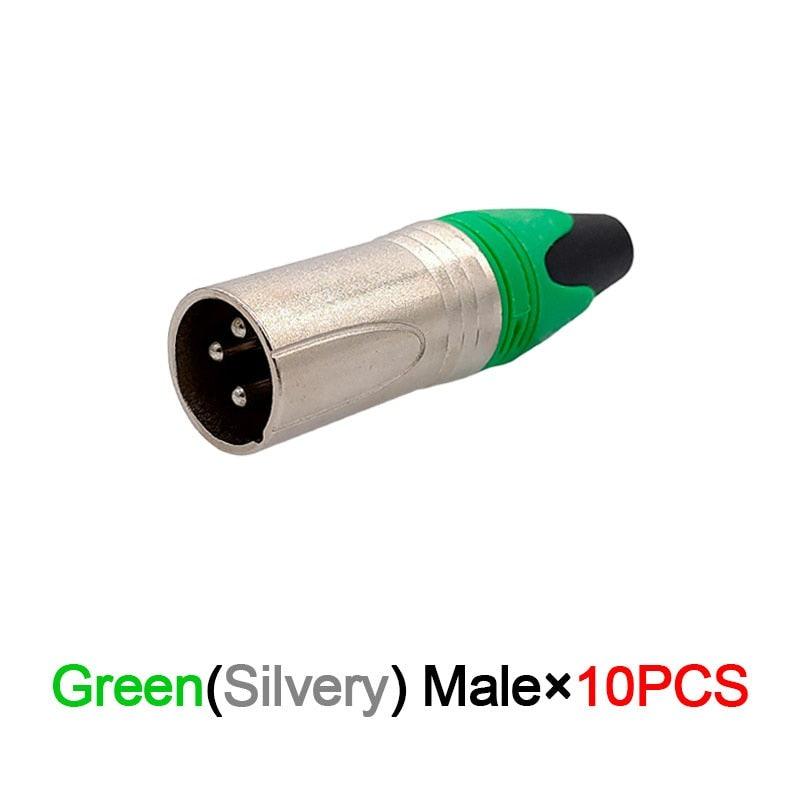 10Pcs Xlr connector audio plug microphone plug 3pin speaker connector male & female colour mic connector.