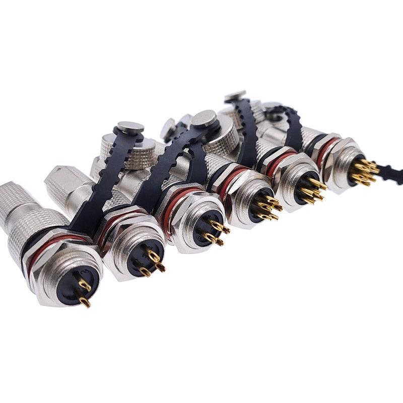 12G metal connector GX12 copper contact IP68 2pin3pin4pin5pin6pin7pin plug & socket waterproof G12 connectors.