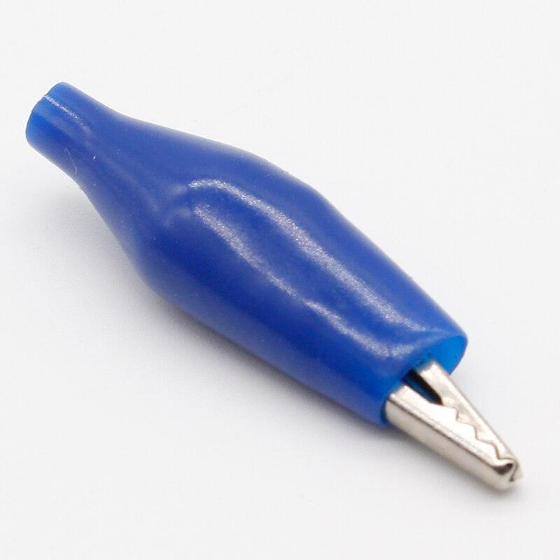 12Pcs Insulation Metal Alligator Clip Electric Test 28MM Lead colorful Red Black Blue Green White Yellow small crocodile clip.