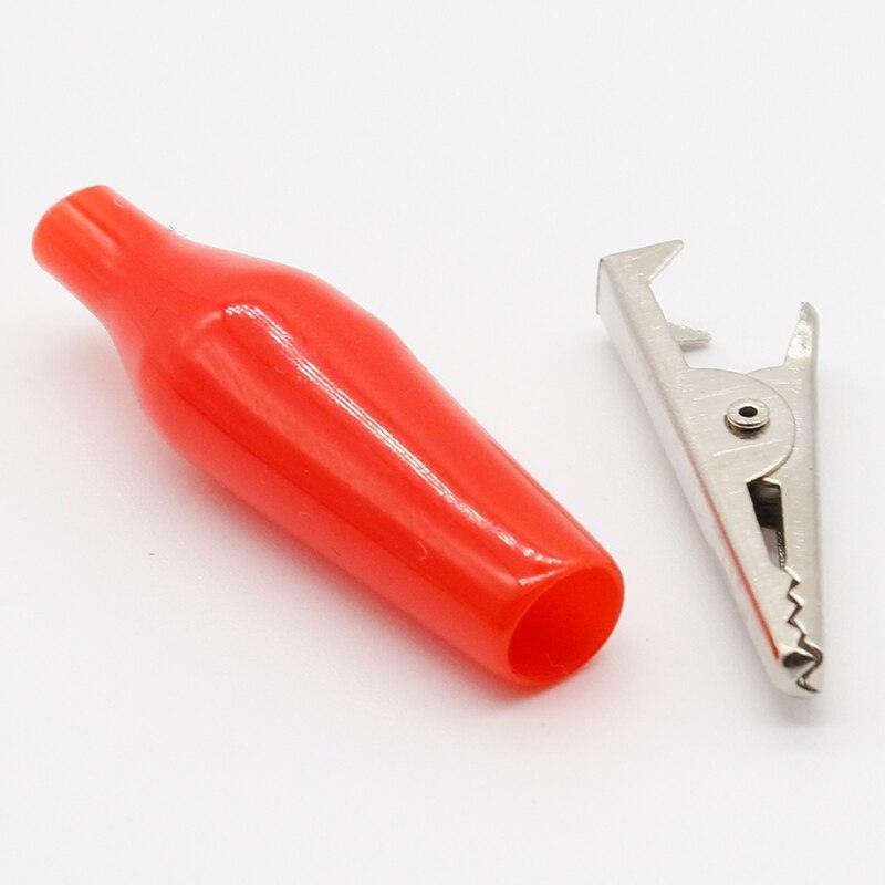 12Pcs Insulation Metal Alligator Clip Electric Test 28MM Lead colorful Red Black Blue Green White Yellow small crocodile clip.