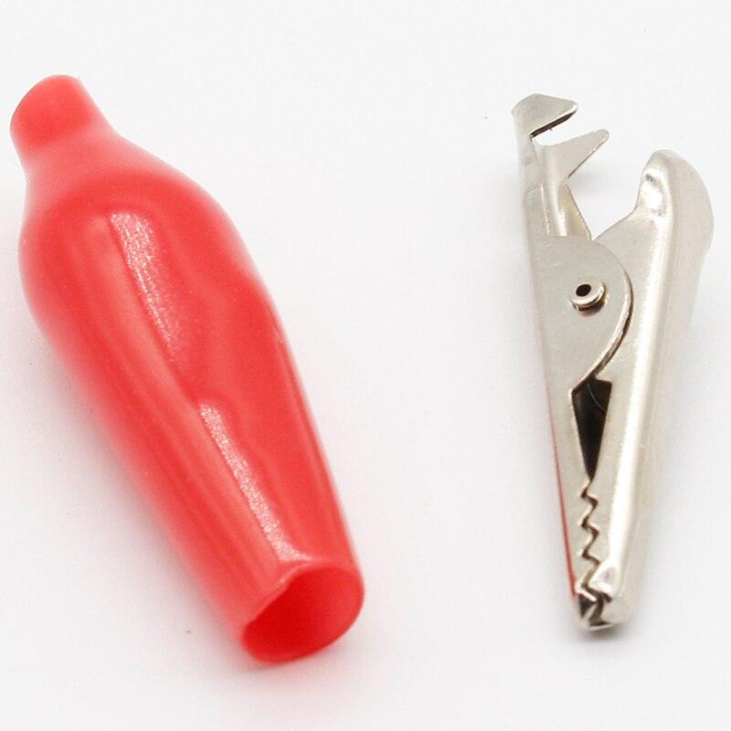 12Pcs Insulation Metal Alligator Clip Electric Test 35MM Lead colorful Red Black Blue Green White Yellow small crocodile clip.