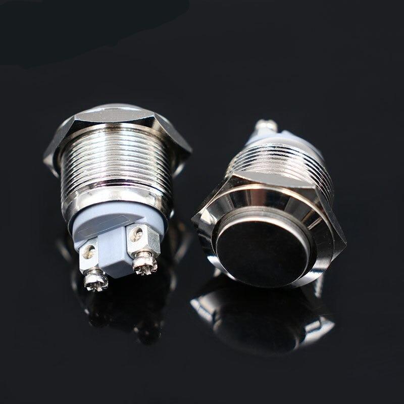 19mm Stainless Steel Push Button Switch Momentary Reset 1NO.