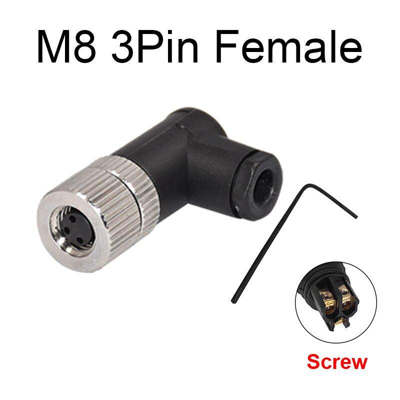 1Pc M8 sensor connector waterproof male&female plug straight angle screw threaded coupling 3 4 Pin Flange Socket back mount.