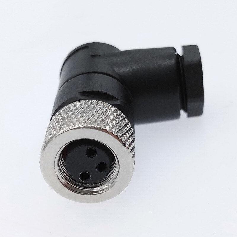 1Pc M8 sensor connector waterproof male&female plug straight angle screw threaded coupling 3 4 Pin Flange Socket back mount.