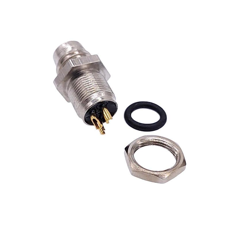 1Pc M8 sensor connector waterproof male&female plug straight angle screw threaded coupling 3 4 Pin Flange Socket back mount.
