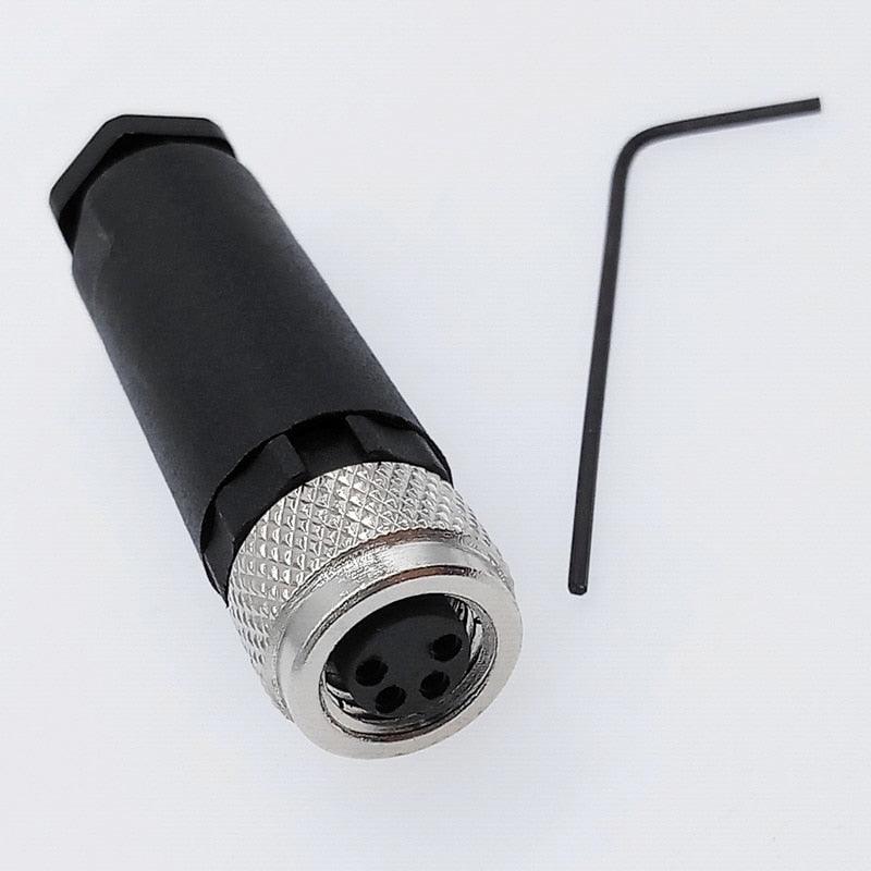 1Pc M8 sensor connector waterproof male&female plug straight angle screw threaded coupling 3 4 Pin Flange Socket back mount.