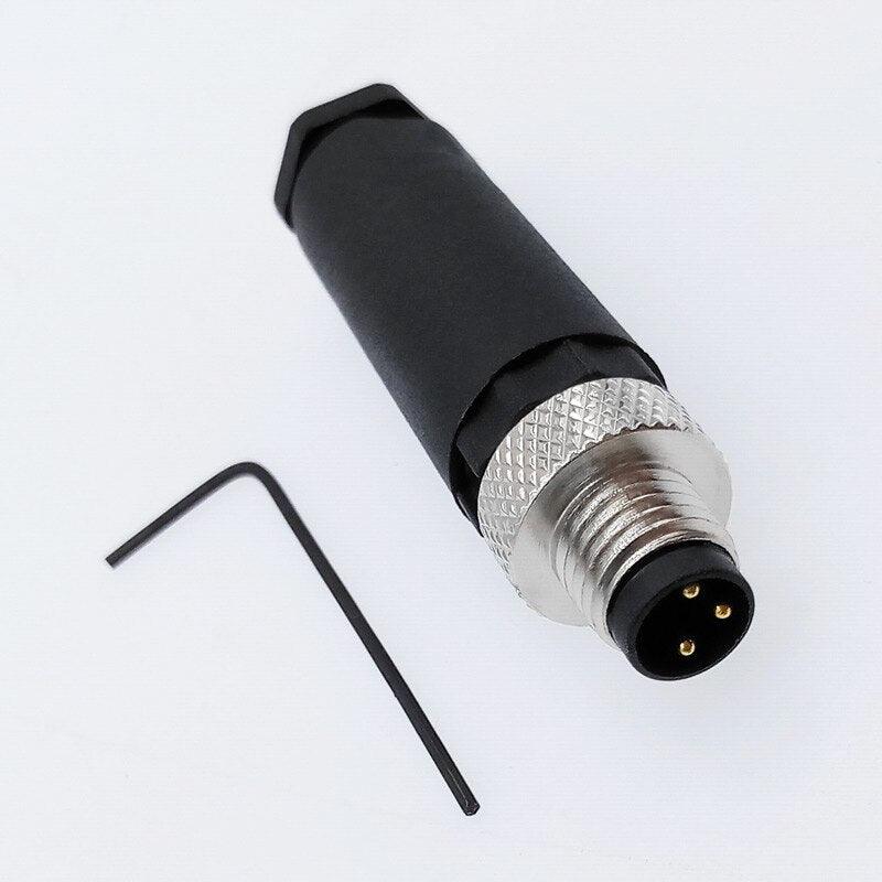 1Pc M8 sensor connector waterproof male&female plug straight angle screw threaded coupling 3 4 Pin Flange Socket back mount.