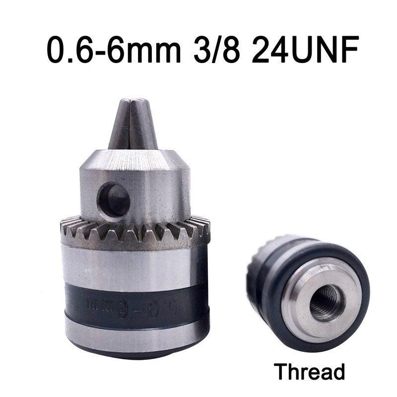 1pcs 0.6-6mm B10 3/8 24UNF Thread Drill Chuck Conversion Drill Chuck Wrench Into Electric Drill Keyless 3 Jaw Chuck.