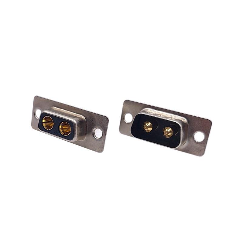1PCS 2W2 2V2 30A 2 PIN Gold plated male female high current Connector D-SUB adapter solder type 2pin plug socket high power.