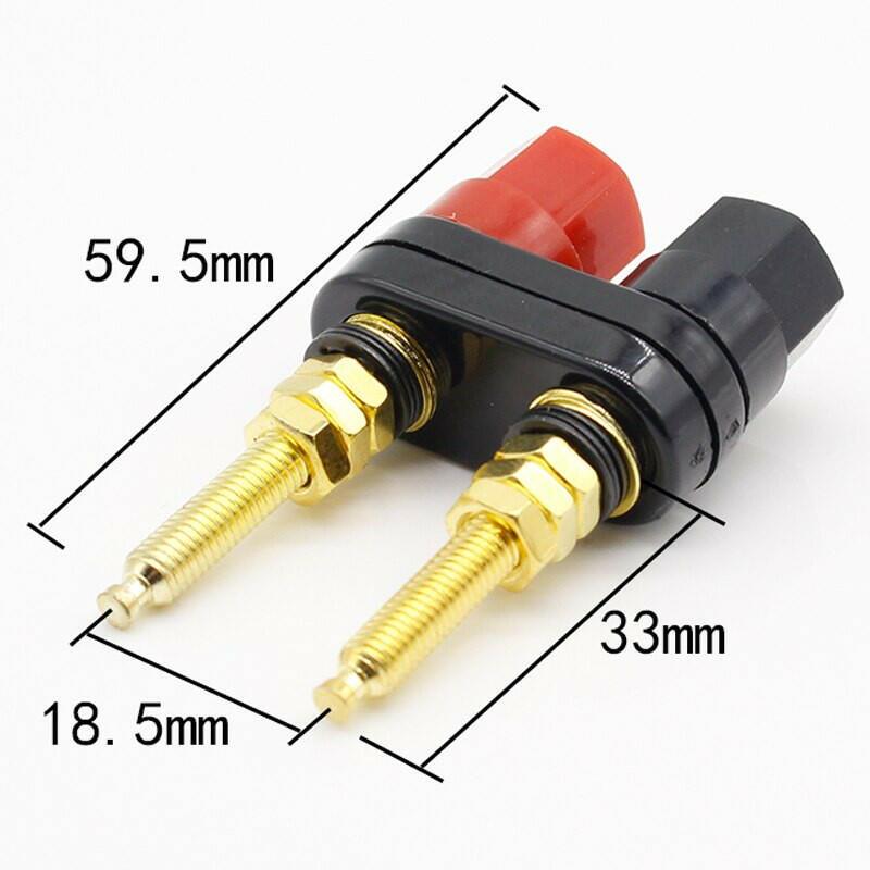 1pcs Gold Plated Banana Plug Connector Speaker Amplifier Extended Terminal Binding Post.