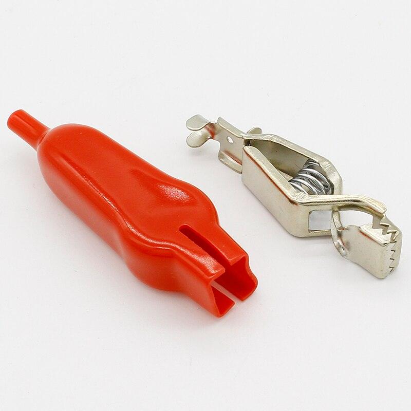 2 PCS Sheathed Alligator Clips Electrical DIY Test Leads Alligator Double-Ended Crocodile Clips Roach Electrical Jumper Wire.