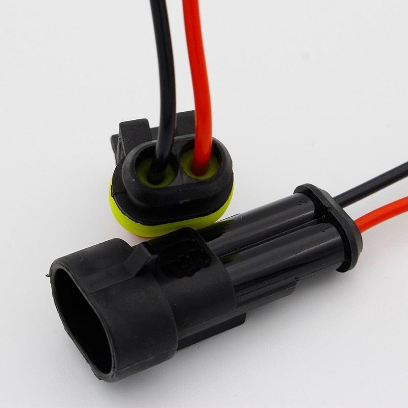 2 Pin Way Sealed Waterproof Electrical Wire Connector Plug Set auto connectors with cable.