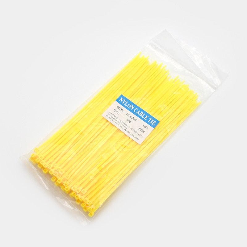 200mm Self-locking Nylon Cable Ties 8inch 100pcs Plastic Zip Tie 18 Lbs Black Wire Binding Wrap Straps SGS UL Certified Fastener.
