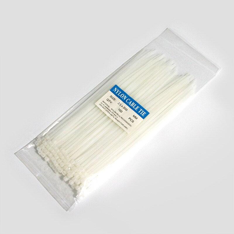 200mm Self-locking Nylon Cable Ties 8inch 100pcs Plastic Zip Tie 18 Lbs Black Wire Binding Wrap Straps SGS UL Certified Fastener.