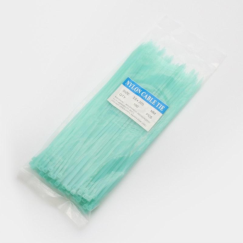 200mm Self-locking Nylon Cable Ties 8inch 100pcs Plastic Zip Tie 18 Lbs Black Wire Binding Wrap Straps SGS UL Certified Fastener.