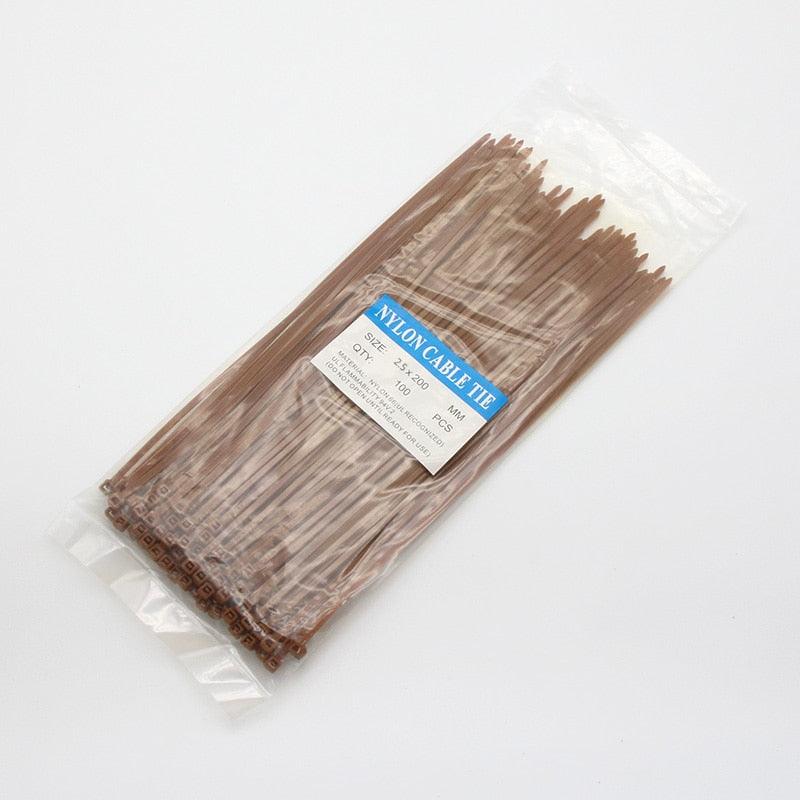 200mm Self-locking Nylon Cable Ties 8inch 100pcs Plastic Zip Tie 18 Lbs Black Wire Binding Wrap Straps SGS UL Certified Fastener.