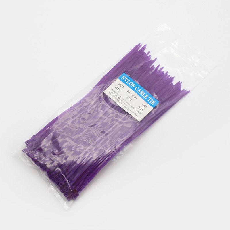 200mm Self-locking Nylon Cable Ties 8inch 100pcs Plastic Zip Tie 18 Lbs Black Wire Binding Wrap Straps SGS UL Certified Fastener.