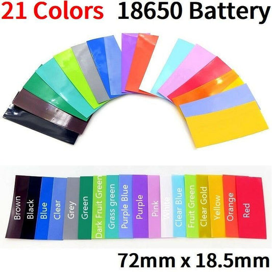 20/100pcs 18650 Battery Wrap PVC Heat Shrink Tubing Precut for Batteries Film Tape Cover Protection Shrinkage Tube.