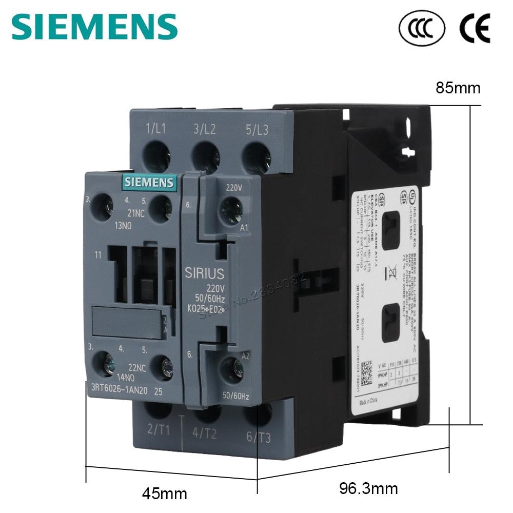 25A AC Contactor 220V 380V 50/60Hz Coil Voltage AC220V 3NO+1a1b Contactor 3RT6026-1AN20 SIEMENS.