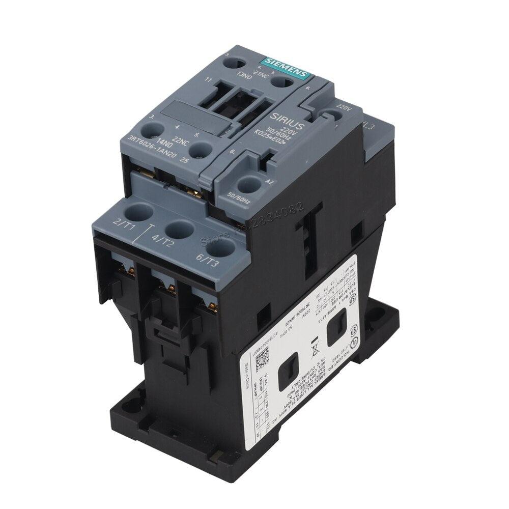 25A AC Contactor 220V 380V 50/60Hz Coil Voltage AC220V 3NO+1a1b Contactor 3RT6026-1AN20 SIEMENS.