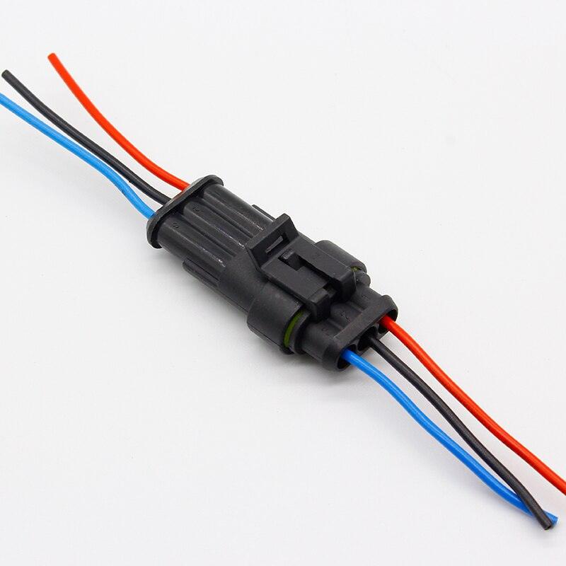 3 Pin Way Sealed Waterproof Electrical Wire Connector Plug Set auto connectors with cable.