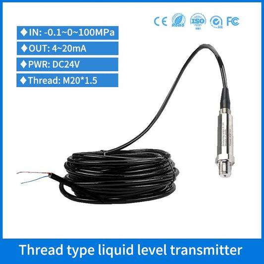 4 20ma Submersible Hydrostatic Water Liquid Level Transducer Hydraulic Pipe Tube Water Pressure Transmitter Sensor.