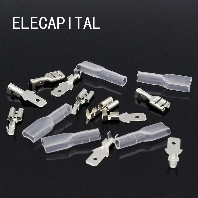 4.8mm Crimp Terminal Female Spade Connector + Male Spade Connector+ Case.