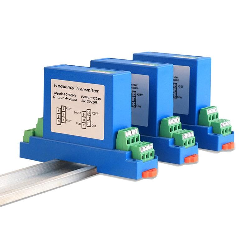 40-60hz 45-55hz Frequency Transducer High Frequency Transmitter with input 0-6KHz-100KHz,output 0-10V 4-20mA.