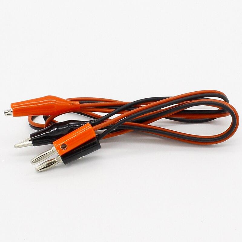 4mm Injection Banana Plug To Shrouded Copper Electrical Clamp Alligator Clip Test Cable Leads 1M For Testing Probe.