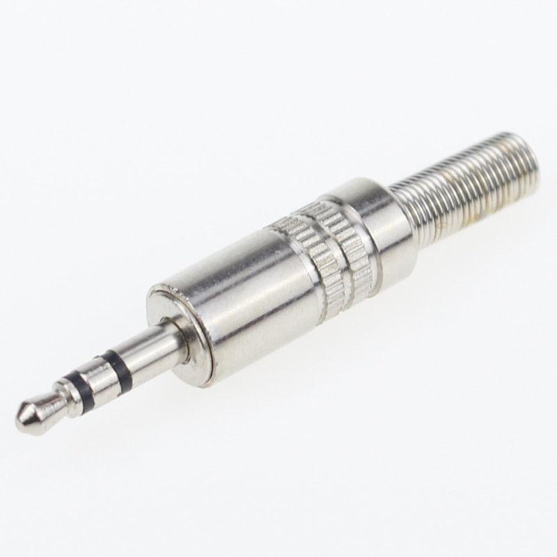 5 pcs 3.5mm 3-Pole Stereo Metal Plug Connector 3.5 Plug & Jack Adapter With Soldering Wire Terminals 3.5mm Stereo Plug.