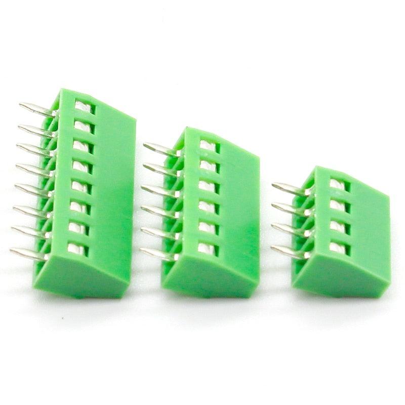 50pcs 2.54MM PCB Universal Screw Terminal Blocks Connector 2/3/4/5/6/7/8/9/10-12 Pin/Poles KF120 Straight Pin Copper.