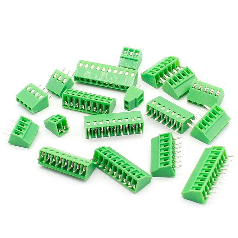 50pcs 2.54MM PCB Universal Screw Terminal Blocks Connector 2/3/4/5/6/7/8/9/10-12 Pin/Poles KF120 Straight Pin Copper.