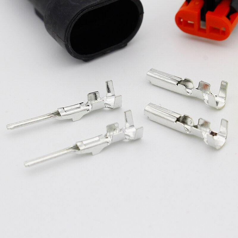 5kits Flame retardancy 2P auto connector waterproof automotive Wire Connector Plug 2 Pins Electrical Car Motorcycle HID.