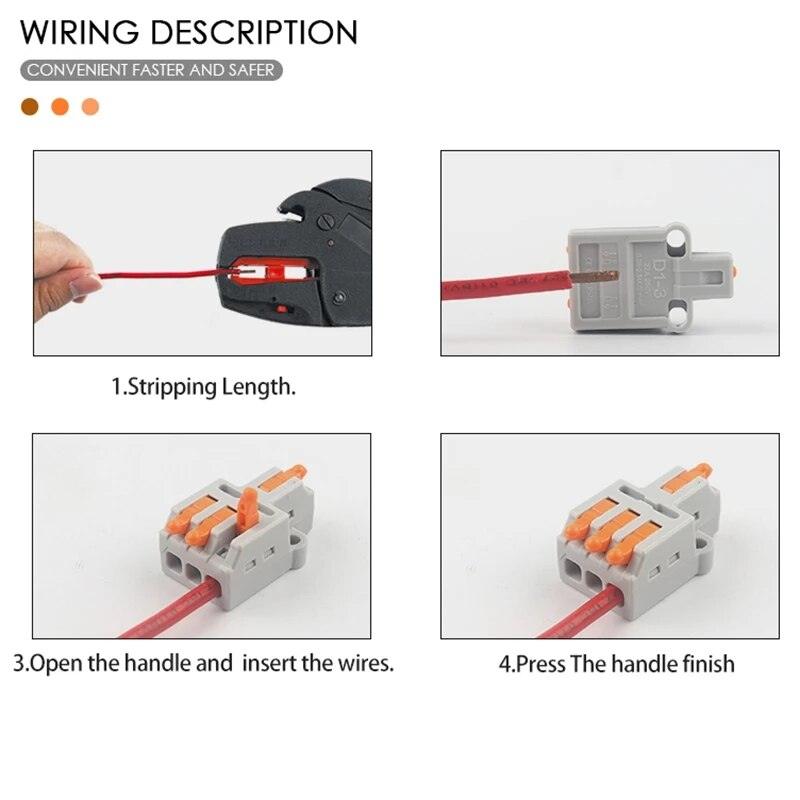 5PCS 1 in Multiple Out Quick Wiring Connector Universal Splitter Wiring Cable Push-in Can Combined Butt Home Terminal Block D 22.