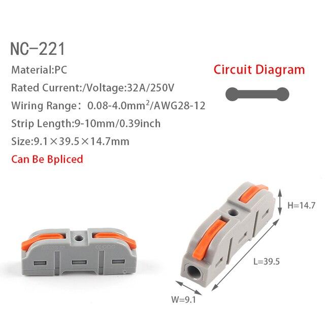5PCS 1 in Multiple Out Quick Wiring Connector Universal Splitter Wiring Cable Push-in Can Combined Butt Home Terminal Block D 22.