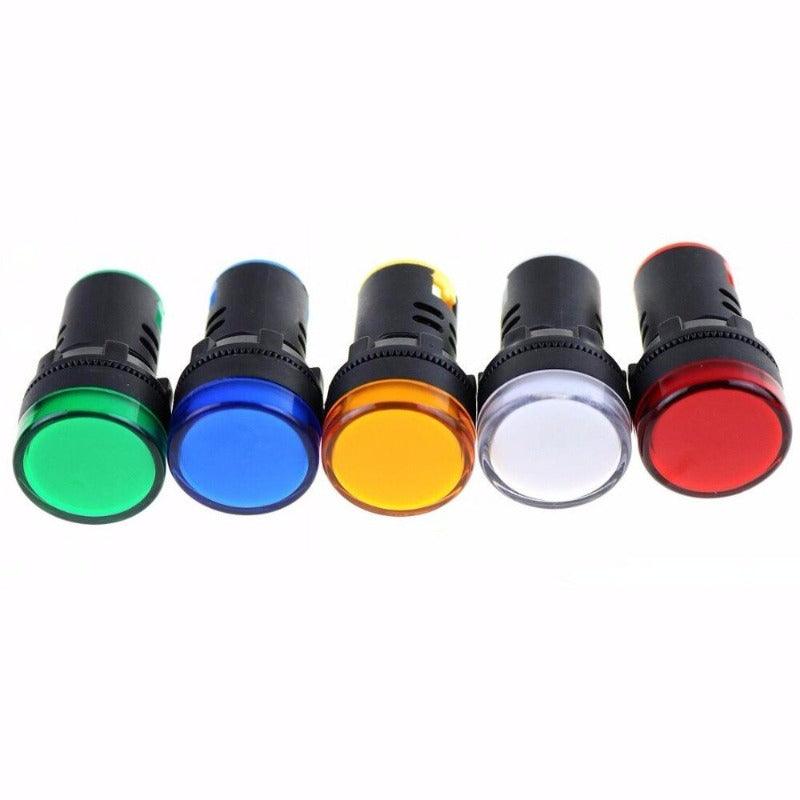5PCS Indicator AD16-22DS 12V 24V 110V 220V|  Red/Green/Huang/Blue/White Indicator Lights.