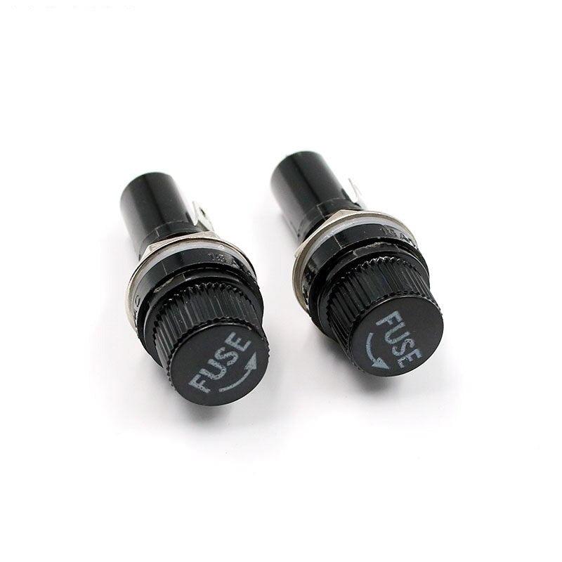 5pcs/lot 6*30mm glass fuse holders 6x30 black insurance tube socket fuse holder for 6*30 insurance Panel Mount Fuse Holder.